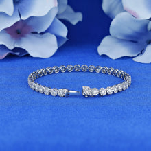Load image into Gallery viewer, 14k Solid Gold Genuine Natural Diamond 3ct High Quality Cluster Tennis Bracelet for Women