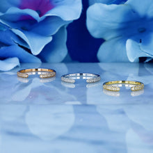 Load image into Gallery viewer, 14k Solid Gold Genuine Natural Diamond Open Pave Stack Ring