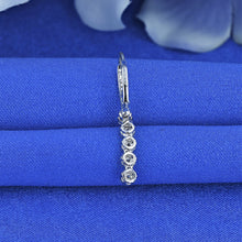 Load image into Gallery viewer, 14k Solid Gold Genuine Natural Diamond Flower Shaped Cluster Hanging Hoop Earrings for Women VS Quality 1.25" Length Drop