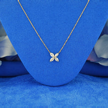 Load image into Gallery viewer, 18k Solid Gold Genuine Natural Marquise Diamond Flower Petal Layering Necklace w/ Adjustable Drawstring Chain