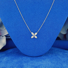 Load image into Gallery viewer, 18k Solid Gold Genuine Natural Marquise Diamond Flower Petal Layering Necklace w/ Adjustable Drawstring Chain