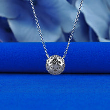Load image into Gallery viewer, 14k Solid White Gold Genuine Natural Diamond Cluster Solitaire Necklace