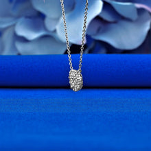 Load image into Gallery viewer, 14k Solid White Gold Genuine Natural Diamond Cluster Solitaire Necklace