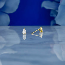Load image into Gallery viewer, Single (Half Pair) 18k Solid Gold Genuine Natural Pear Shaped Diamond Low Profile Stud Earrings