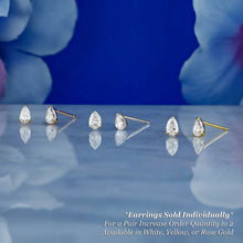 Load image into Gallery viewer, Single (Half Pair) 18k Solid Gold Genuine Natural Pear Shaped Diamond Low Profile Stud Earrings