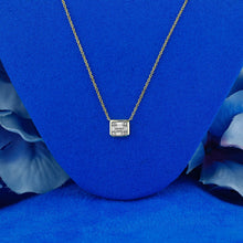 Load image into Gallery viewer, 14k Solid Gold Genuine Natural Diamond Emerald Cut Solitaire Look Bezel Set Pendant Necklace for Women