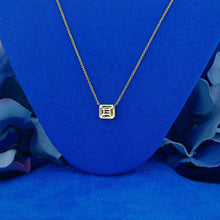 Load image into Gallery viewer, 14k Solid Gold Genuine Natural Diamond Emerald Cut Solitaire Look Bezel Set Pendant Necklace for Women