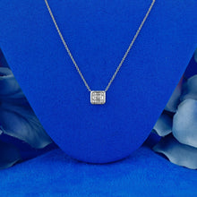 Load image into Gallery viewer, 14k Solid Gold Genuine Natural Diamond Emerald Cut Solitaire Look Bezel Set Pendant Necklace for Women