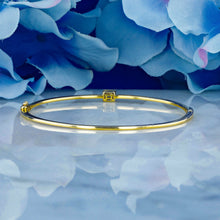 Load image into Gallery viewer, 14k Solid Gold Genuine Natural Diamond Baguette and Round Diamond Emerald Cut Look Statement Bangle for Women White Yellow Rose Gold