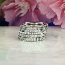 Load image into Gallery viewer, 14k Solid Gold Genuine Diamond FULL Eternity Band Wedding Band Stack Ring For Women All Widths Best Prices Anywhere!