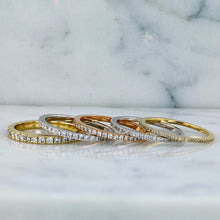 Load image into Gallery viewer, 14k Solid Gold Genuine Diamond FULL Eternity Band Wedding Band Stack Ring For Women All Widths Best Prices Anywhere!