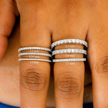 Load image into Gallery viewer, 14k Solid Gold Genuine Diamond FULL Eternity Band Wedding Band Stack Ring For Women All Widths Best Prices Anywhere!