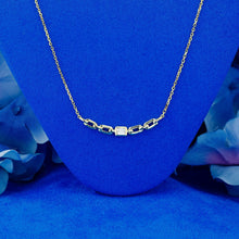 Load image into Gallery viewer, 14k Solid Gold Natural Baguette Diamond Curved Link Design Necklace