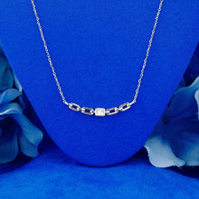 Load image into Gallery viewer, 14k Solid Gold Natural Baguette Diamond Curved Link Design Necklace