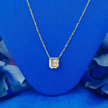 Load image into Gallery viewer, 14k Solid Gold Natural Diamond Baguette with Enamel Rectangle Adjustable Choker Necklace