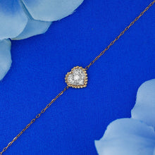 Load image into Gallery viewer, 18k Solid Gold Genuine Natural Diamond Pave Heart with Rope Frame Stacking Bracelet