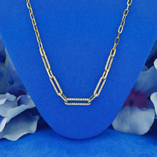 Load image into Gallery viewer, 14k Solid Yellow Gold Natural Diamond Link Adjustable Choker Necklace