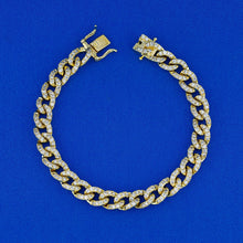 Load image into Gallery viewer, 14k Solid Gold Genuine Natural Diamond HEAVYWEIGHT Cuban Curb Link Reversible Chain Bracelet Unisex Men and Women White Yellow Rose