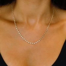 Load image into Gallery viewer, Solid 18k Gold Natural Diamond Bezel Set Diamonds By the Yard Adjustable Choker Necklace