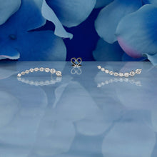 Load image into Gallery viewer, Single (Half Pair) 14k Solid Gold Genuine Natural Diamond Curved Crescent Bar Ear Climber Crawler Earring High Quality 3/4" Length