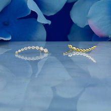 Load image into Gallery viewer, Single (Half Pair) 14k Solid Gold Genuine Natural Diamond Curved Crescent Bar Ear Climber Crawler Earring High Quality 3/4" Length