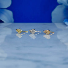 Load image into Gallery viewer, Single (Half Pair) 14k Gold Genuine Pave Diamond Angel Wing Stud Earrings