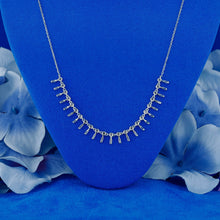 Load image into Gallery viewer, Solid 18k Gold Genuine Natural Diamond Baguette Drop Necklace for Women