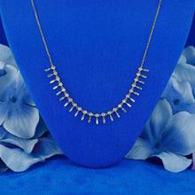 Load image into Gallery viewer, Solid 18k Gold Genuine Natural Diamond Baguette Drop Necklace for Women