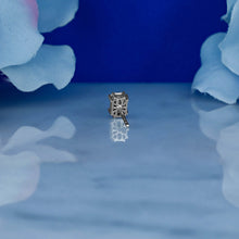 Load image into Gallery viewer, 18k Solid White Gold Natural Diamond Emerald Cut Illusion Very High Quality VVS Diamond Stud Earrings 2ct Look (1/2ct Actual Weight)