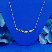 Load image into Gallery viewer, 14k Solid Gold Natural Baguette Diamond Cuban Link Necklace