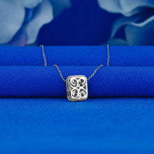 Load image into Gallery viewer, 14k Solid White Gold Genuine Natural Diamond Baguette Pendant Necklace with Adjustable Chain for Women