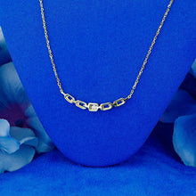 Load image into Gallery viewer, 14k Solid Gold Natural Baguette Diamond Curved Link Design Necklace