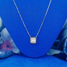 Load image into Gallery viewer, 14k Solid Gold Natural Diamond Baguette with Enamel Rectangle Adjustable Choker Necklace