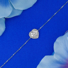 Load image into Gallery viewer, 18k Solid Gold Genuine Natural Diamond Pave Heart with Rope Frame Stacking Bracelet