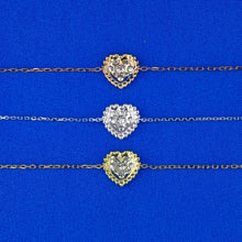 Load image into Gallery viewer, 18k Solid Gold Genuine Natural Diamond Pave Heart with Rope Frame Stacking Bracelet