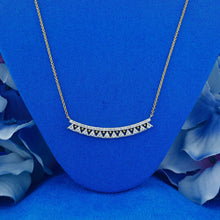 Load image into Gallery viewer, 14k Solid Gold Natural Diamond Curved Geometric Beaded Necklace