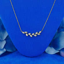 Load image into Gallery viewer, 18k Solid Gold Genuine Natural Marquise Diamond Leaves on Branch Necklace