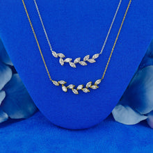 Load image into Gallery viewer, 18k Solid Gold Genuine Natural Marquise Diamond Leaves on Branch Necklace