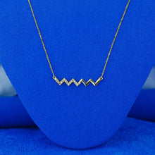 Load image into Gallery viewer, 14k Yellow Gold Genuine Diamond Zig Zag Necklace for Women with High Quality Diamonds