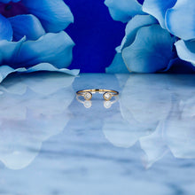 Load image into Gallery viewer, 14k Solid Gold Natural Diamond Open Bezel Set Minimalist Stacking Horseshoe Ring