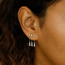 Load image into Gallery viewer, 14k Solid Gold Natural Graduated Diamond Cable Chain Dangle Drop Earrings