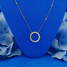 Load image into Gallery viewer, 14k Solid Gold Natural Diamond Circle Cluster with Bezel Set Diamond Adjustable Chain
