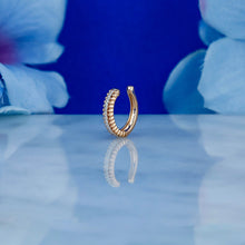Load image into Gallery viewer, Single 14K Gold Natural Diamond Beaded Non-Pierced Ear Cuff