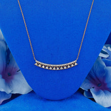 Load image into Gallery viewer, 14k Solid Gold Natural Diamond Curved Geometric Beaded Necklace