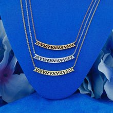 Load image into Gallery viewer, 14k Solid Gold Natural Diamond Curved Geometric Beaded Necklace