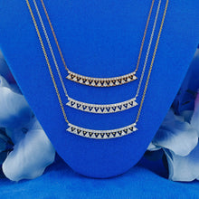 Load image into Gallery viewer, 14k Solid Gold Natural Diamond Curved Geometric Beaded Necklace