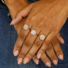 Load image into Gallery viewer, 14k Solid Gold Natural Diamond Baguette and Round Cocktail Ring