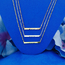 Load image into Gallery viewer, 14k Solid Gold Natural Diamond Baguette and Round Bar Necklace with Black Enamel Adjustable Necklace