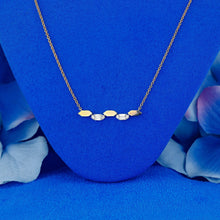 Load image into Gallery viewer, 14k Solid Gold Natural Baguette Diamond Zig Zag Hexagon Adjustable Necklace for Women or Girls