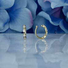 Load image into Gallery viewer, Single (Half Pair) 14k Solid Gold Natural Diamond Teardrop Non-Pierced Ear Cuff